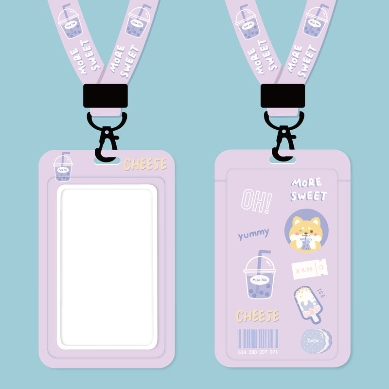 Cute Lanyard with ID Badge Holder Pastel Pink Kawaii Lanyard Keychain Cute Card Holders (12)