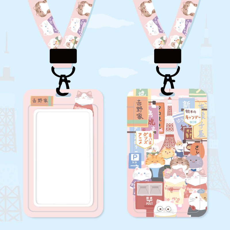Cute Lanyard with ID Badge Holder Pastel Pink Kawaii Lanyard Keychain Cute Card Holders (9)