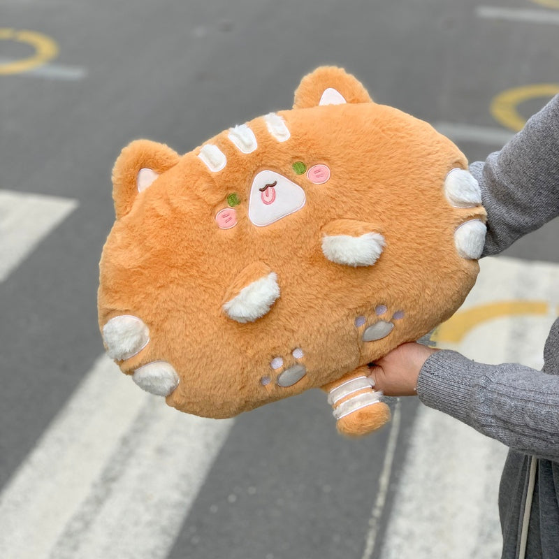 Cute Orange Cat Plush Cushion Kawaii Cat Plushie Pillow Cat Gaming Room Decor (13)