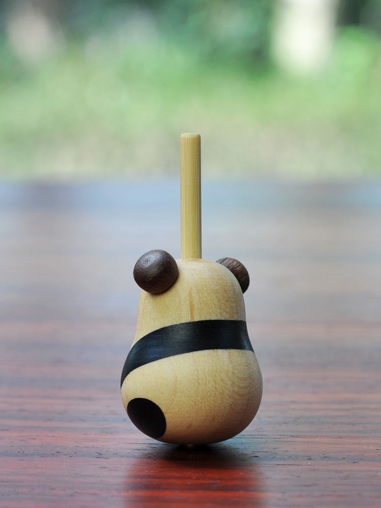 Handcrafted Wood Panda Top with Base