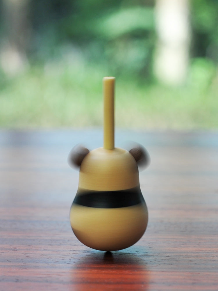 Handcrafted Wood Panda Top with Base