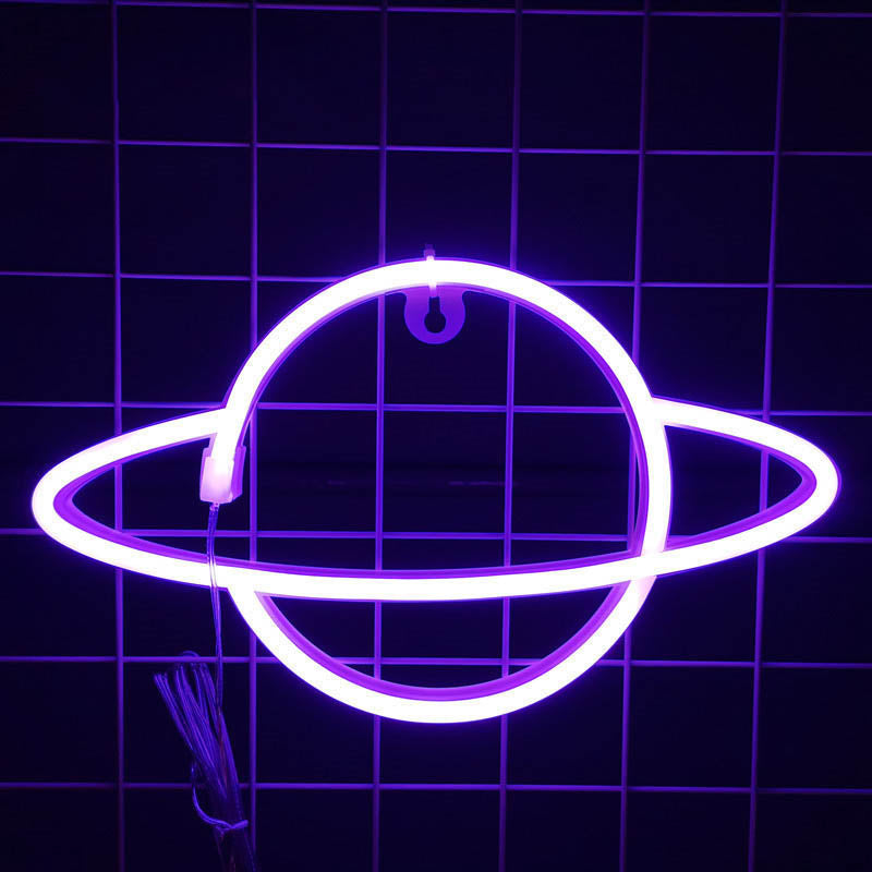 Cute Planet Neon Sign LED Night Lamp Neon Wall Decor Astronomy Gifts (11)