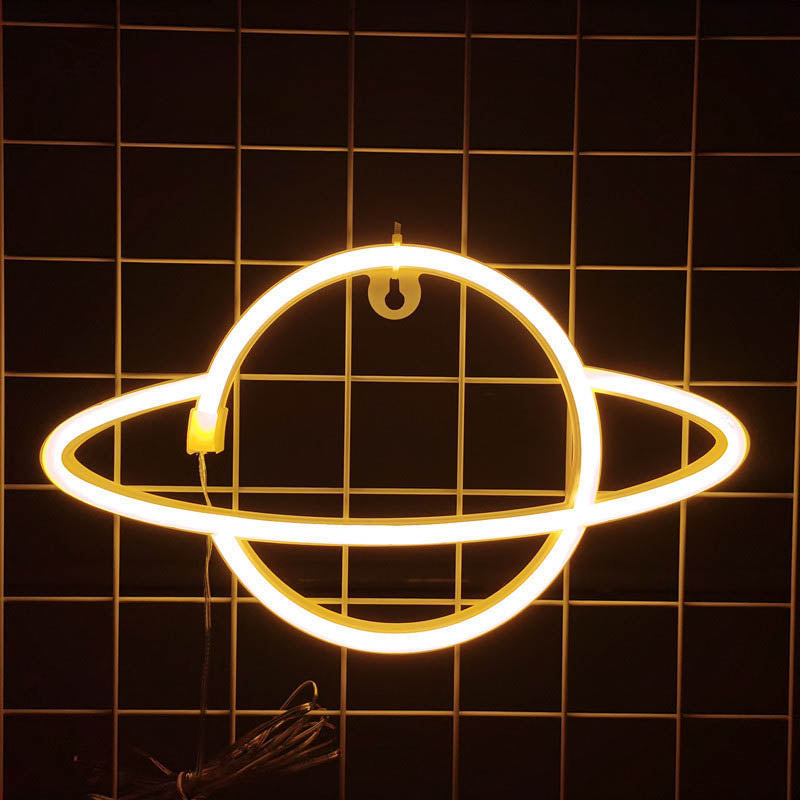 Cute Planet Neon Sign LED Night Lamp Neon Wall Decor Astronomy Gifts (5)