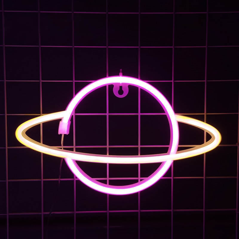 Cute Planet Neon Sign LED Night Lamp Neon Wall Decor Astronomy Gifts (6)
