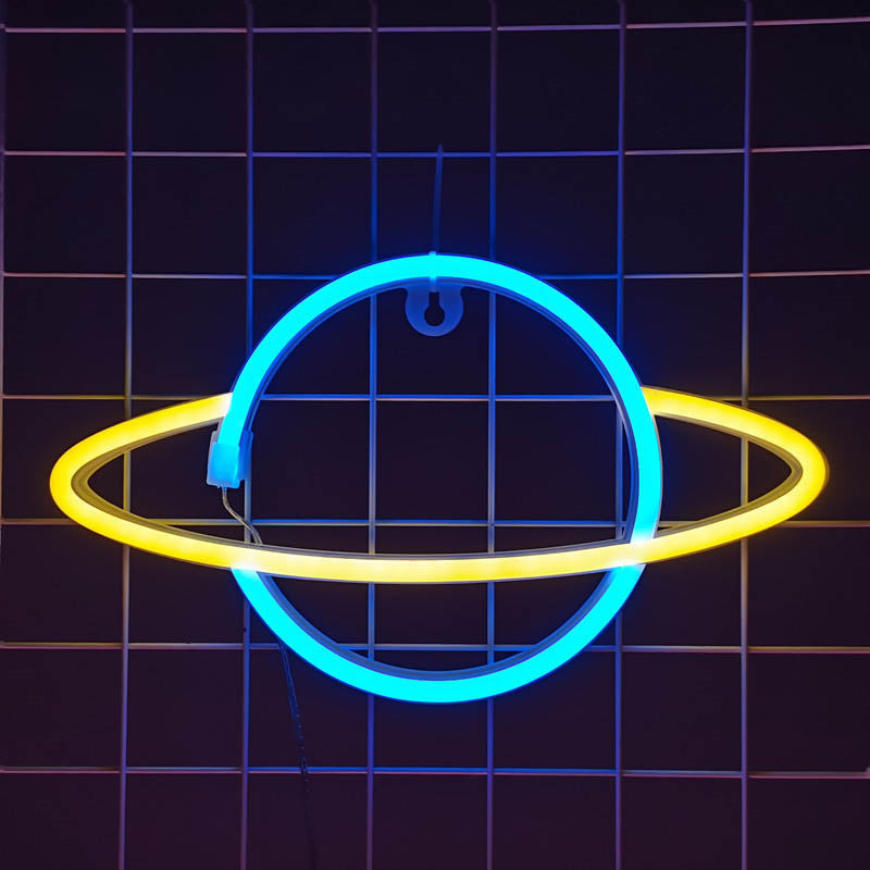 Cute Planet Neon Sign LED Night Lamp Neon Wall Decor Astronomy Gifts (7)