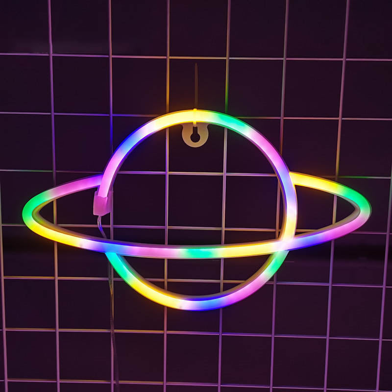 Cute Planet Neon Sign LED Night Lamp Neon Wall Decor Astronomy Gifts (8)