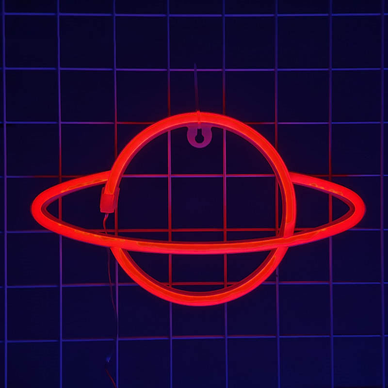 Cute Planet Neon Sign LED Night Lamp Neon Wall Decor Astronomy Gifts (9)