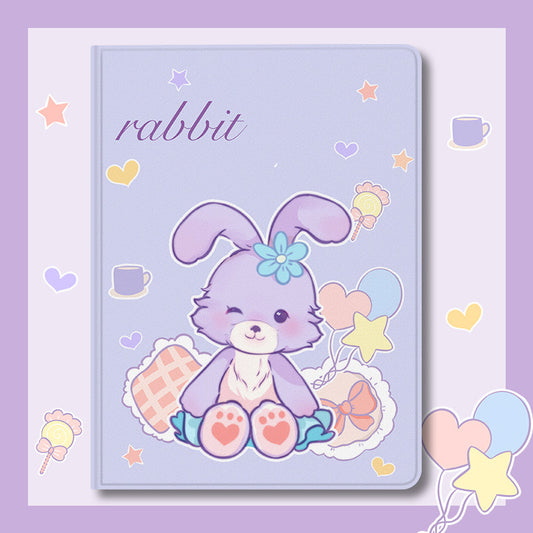 Cute Rabbit iPad Air Case Pastel Bear iPad Smart Folio Cases (4)