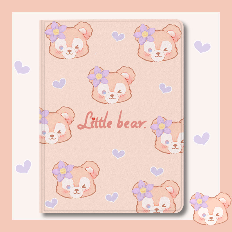 Cute Rabbit iPad Air Case Pastel Bear iPad Smart Folio Cases (5)