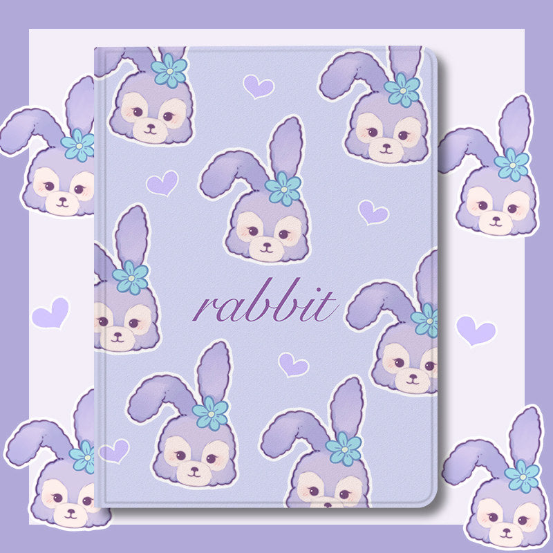 Cute Rabbit iPad Air Case Pastel Bear iPad Smart Folio Cases (6)