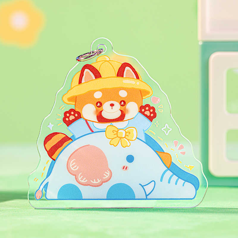 Cute Red Panda Keychain Kawaii Lesser Panda Acrylic Charms (3)