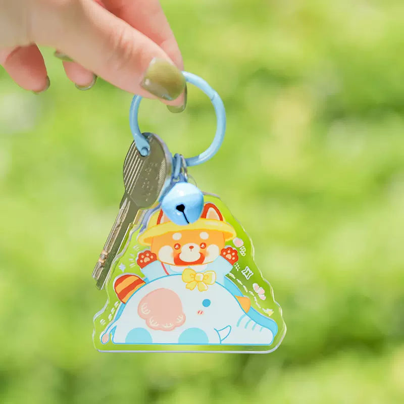 Cute Red Panda Keychain with Kawaii Designs