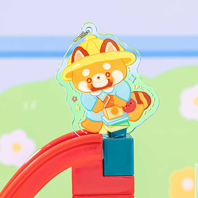 Cute Red Panda Keychain Kawaii Lesser Panda Acrylic Charms (8)