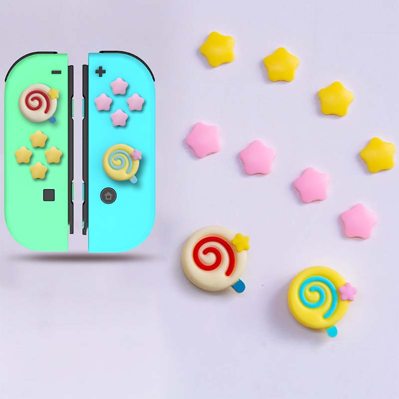 Cute Stars Switch Button Caps for Switch OLED Lite Thumb Grips (8)
