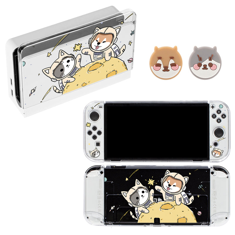 Cute Switch OLED Case Kawaii Hard Shell Protective Case Cute Animal Protective Cover for Switch OLED Model (10)