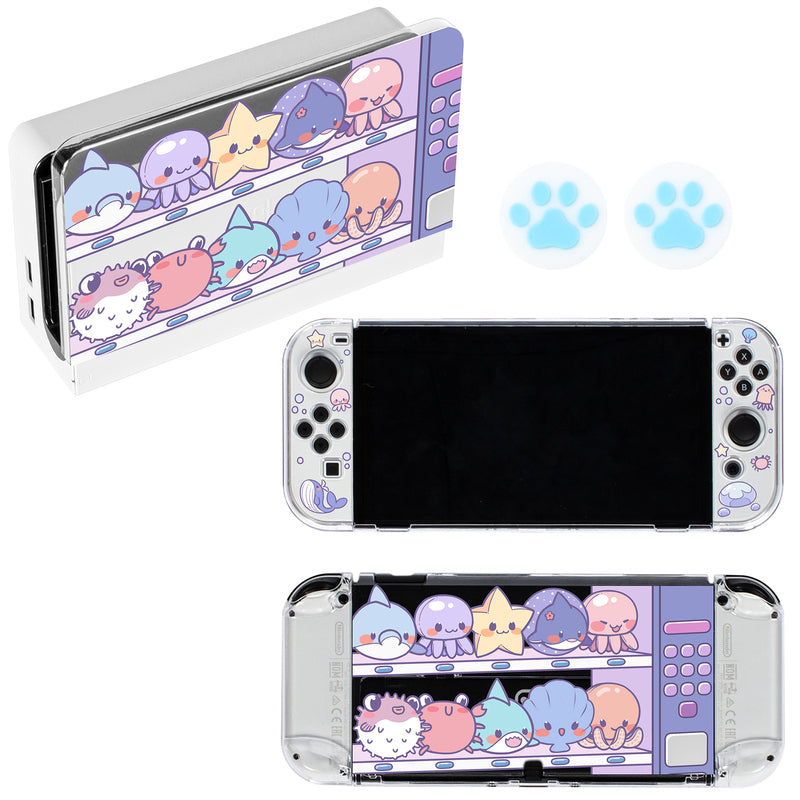 Cute Switch OLED Case Kawaii Hard Shell Protective Case Cute Animal Protective Cover for Switch OLED Model (12)