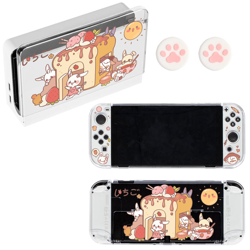Cute Switch OLED Case Kawaii Hard Shell Protective Case Cute Animal Protective Cover for Switch OLED Model (6)
