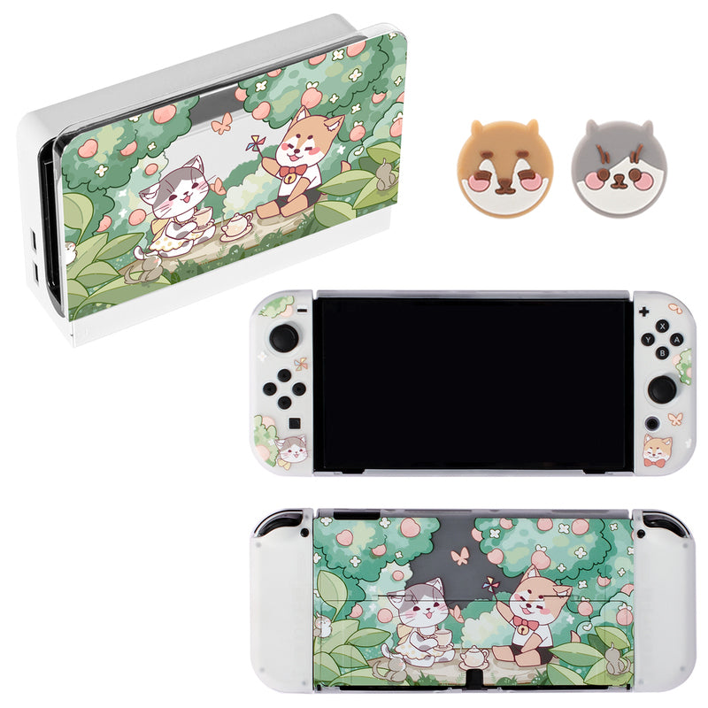 Cute Switch OLED Case Kawaii Hard Shell Protective Case Cute Animal Protective Cover for Switch OLED Model (9)