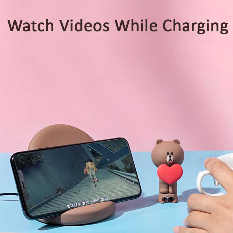 Cute Wireless Charger Stand for Qi-Devices