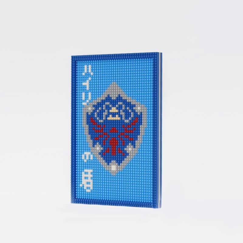 DIY Hylian Shield Mini Blocks BOTW Figure Pixelated Zelda Portrait Cool Zelda Gifts (10)