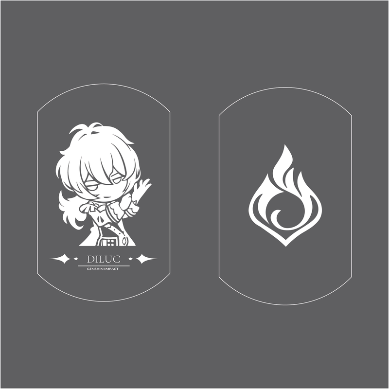 Diluc Genshin Impact Necklace Genshin Keychain Metal Pendant Necklace