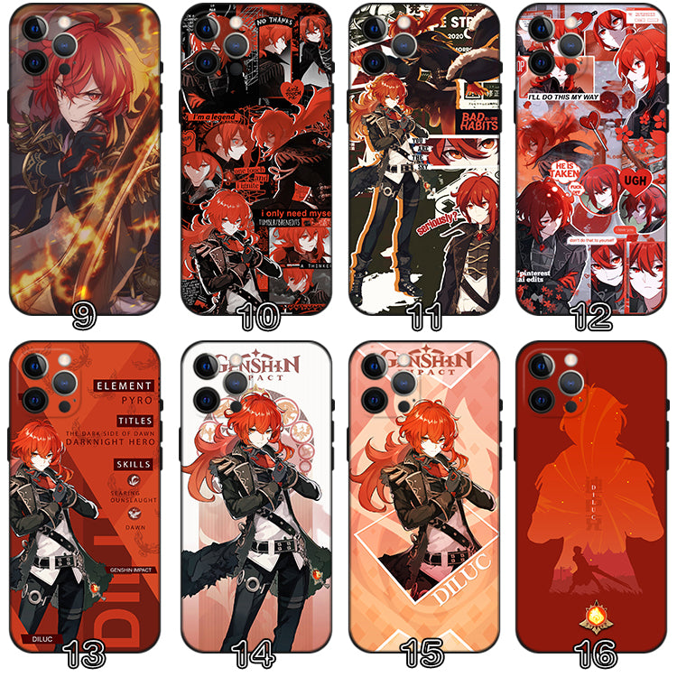 Diluc Genshin Impact Phone Case