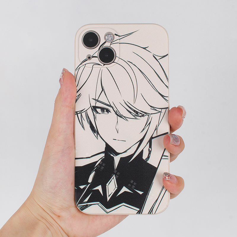 Genshin Impact Phone Cases with Sketch Art