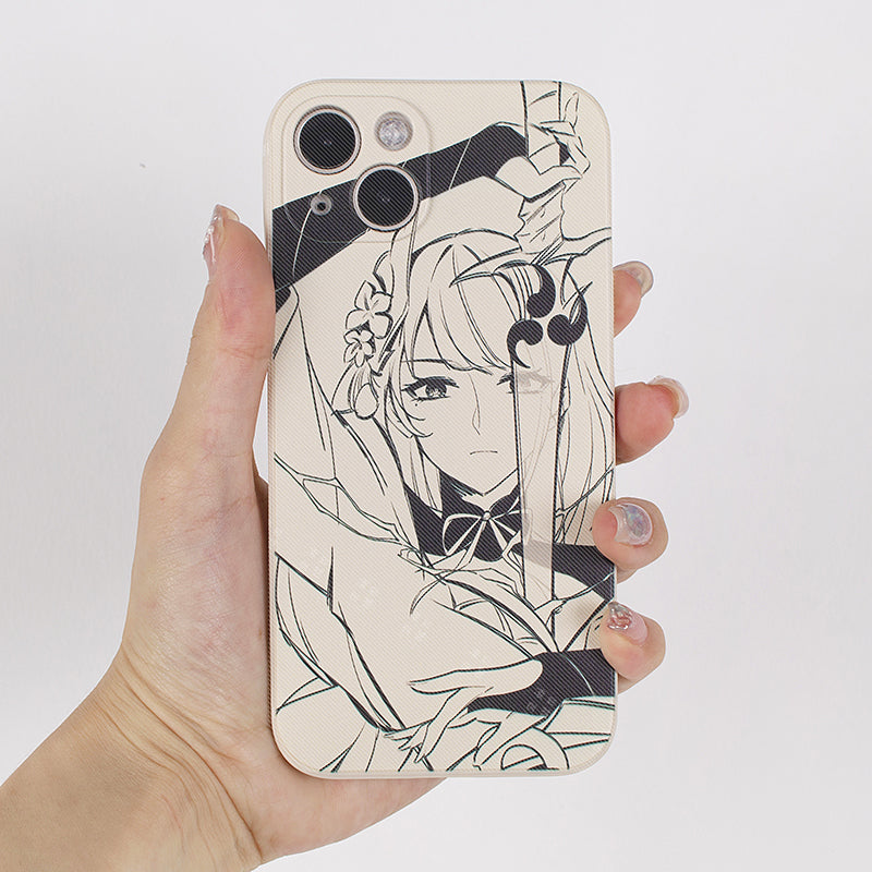 Genshin Impact Phone Cases with Sketch Art