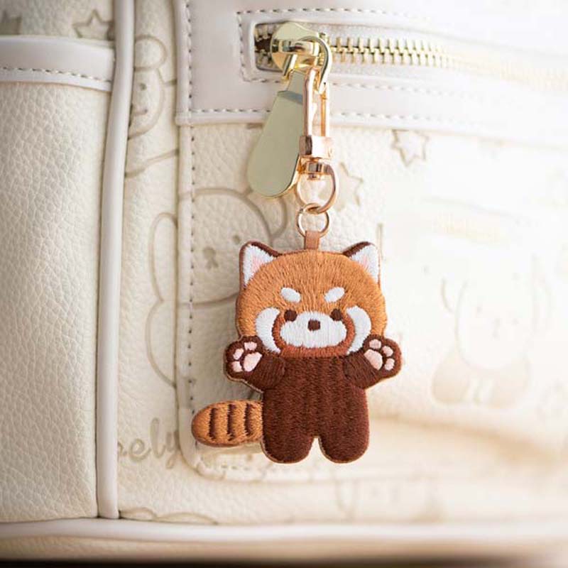 Embroidered Red Panda Keychain: Whimsical Charm