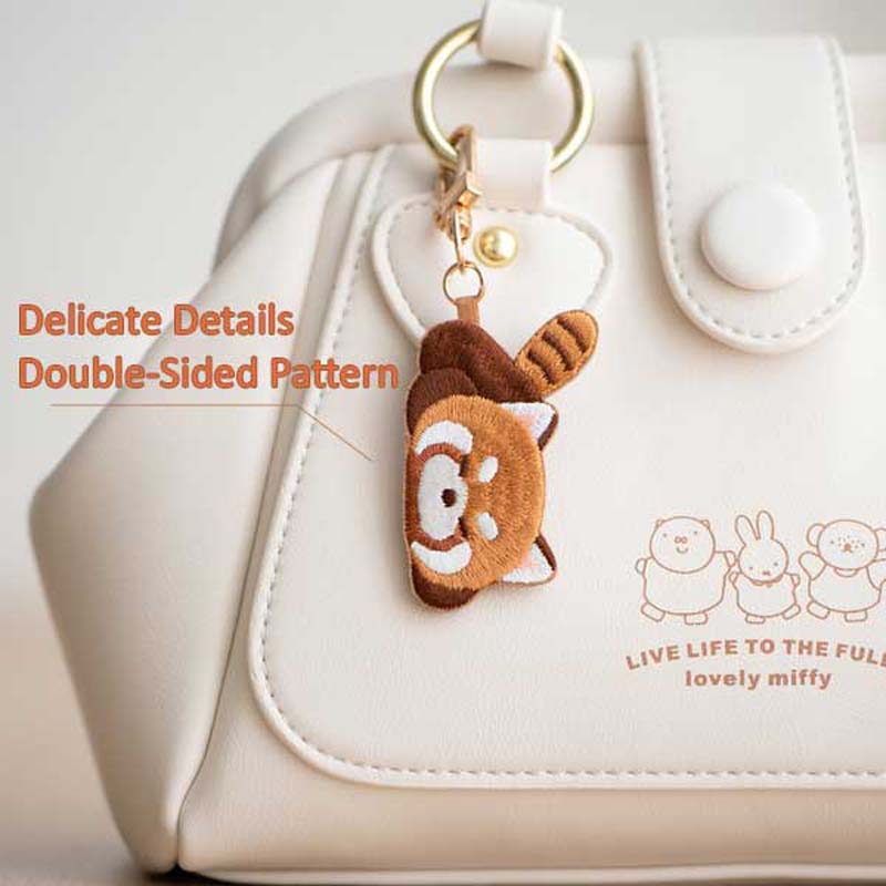 Embroidered Red Panda Keychain: Whimsical Charm