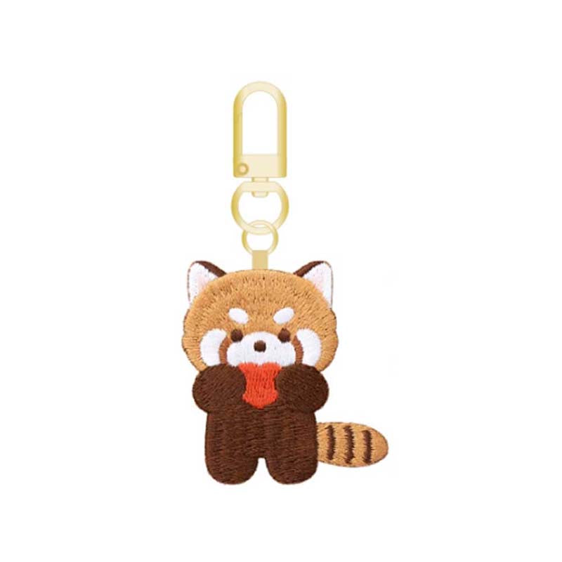 Embroidered Red Panda Keychain Cute Embroidered Lesser Panda Key Rings (8)