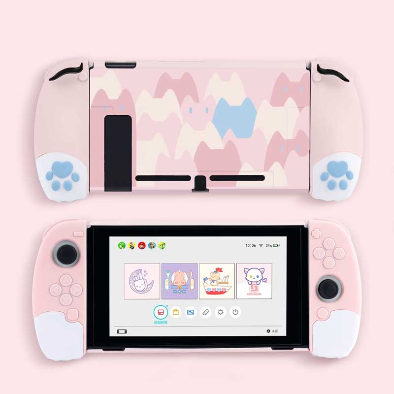 Ergonomic Cat Switch Case Cute Protective Switch OLED Cover 3D Cat Paw (14)