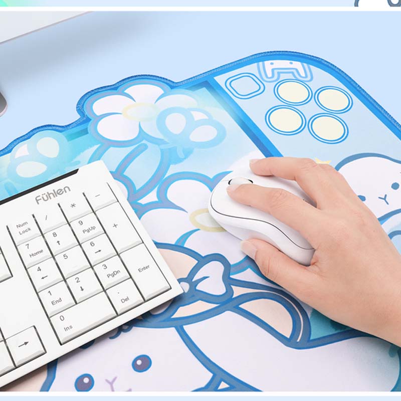 Large Bunny Desk Mat with Non-Slip Base