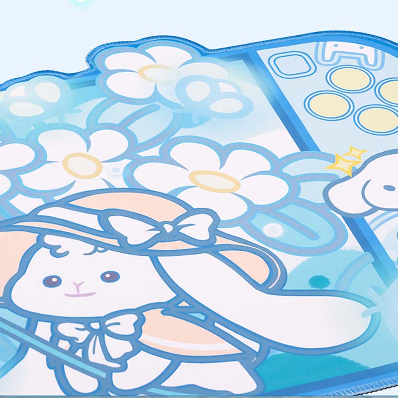 Large Bunny Desk Mat with Non-Slip Base