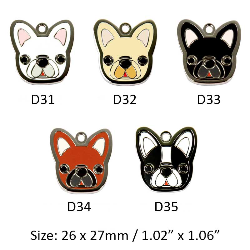 French Bulldog Dog ID Tags with Engraving