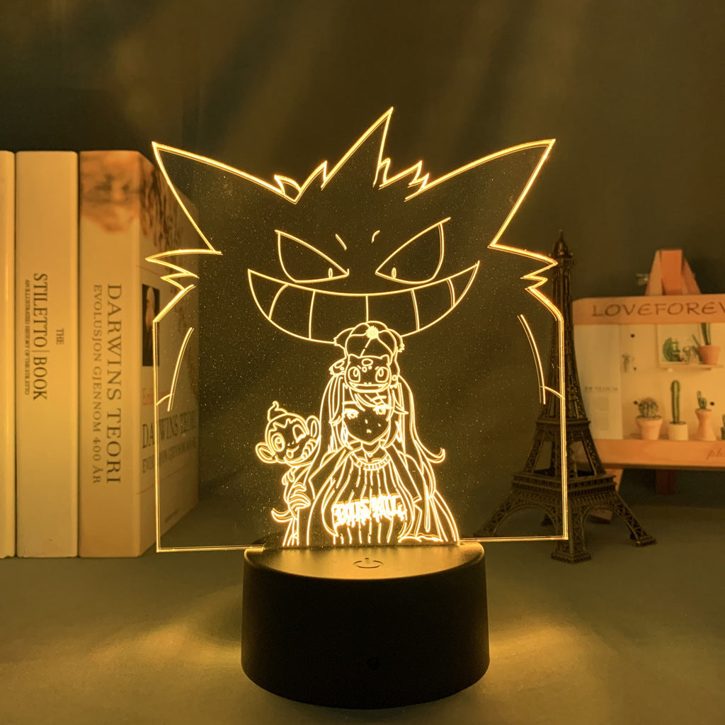 Gengar LED Night Light Gastly Haunter Lamp Gengar Evolution Decor (1)