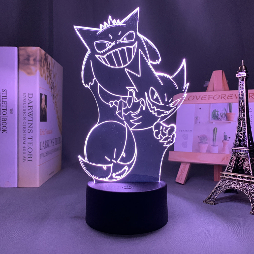 Gengar LED Night Light Gastly Haunter Lamp Gengar Evolution Decor (2)