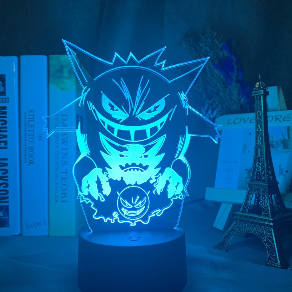 Gengar LED Night Light Gastly Haunter Lamp Gengar Evolution Decor (3)