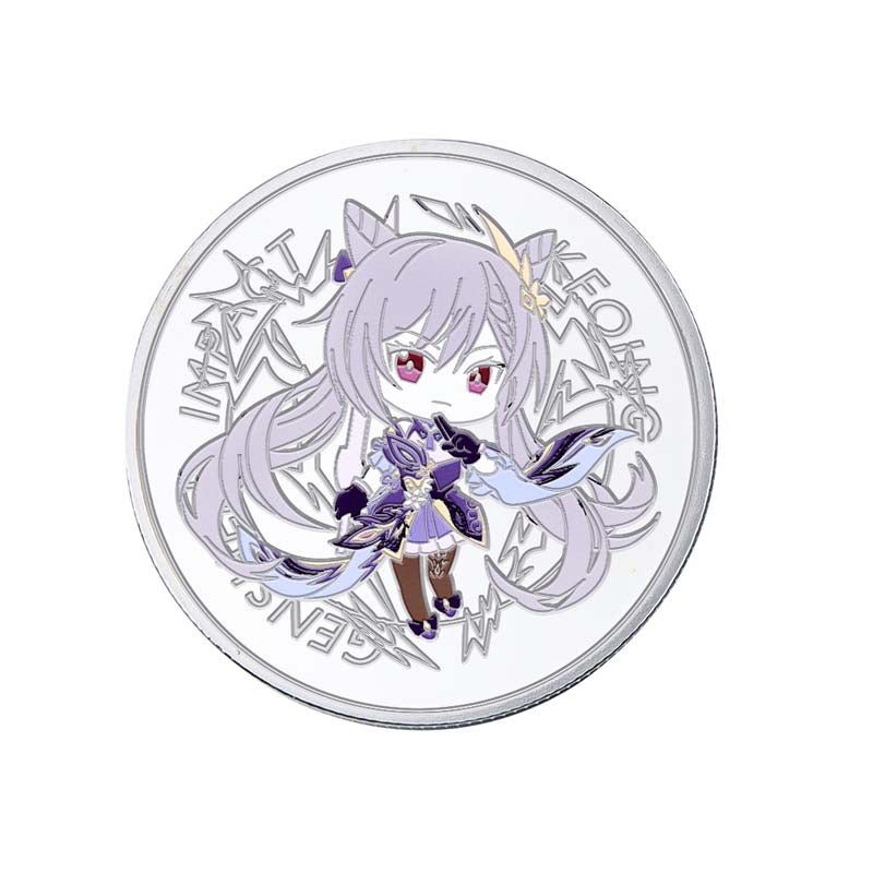 Genshin Impact Coin Keqing Genshin Impact Collectible Coins Cute Keqing Genshin Art Genshin Merch