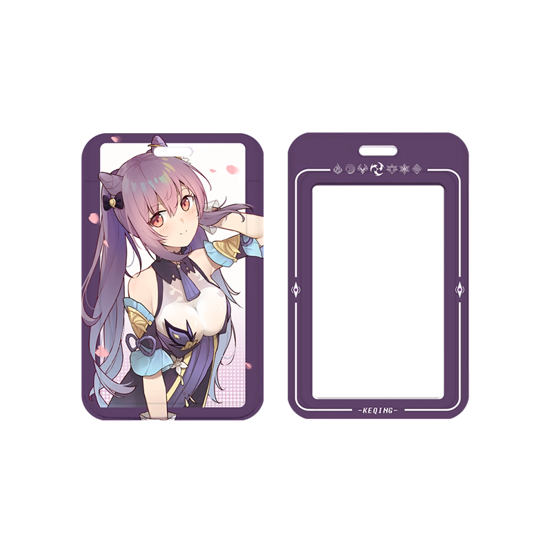 Genshin Impact Keqing Card Holder Genshin Badge Holder Keqing Genshin Keychains (6)