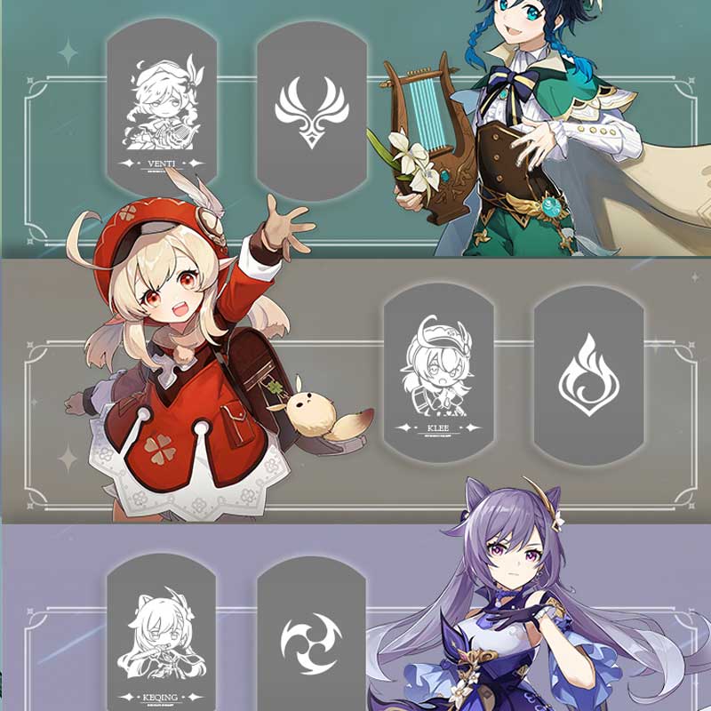 Genshin Impact Character Necklaces with Tag