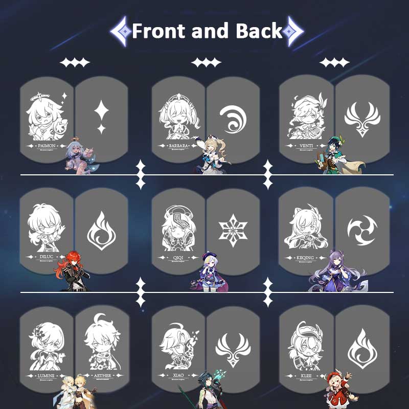 Genshin Impact Character Necklaces with Tag