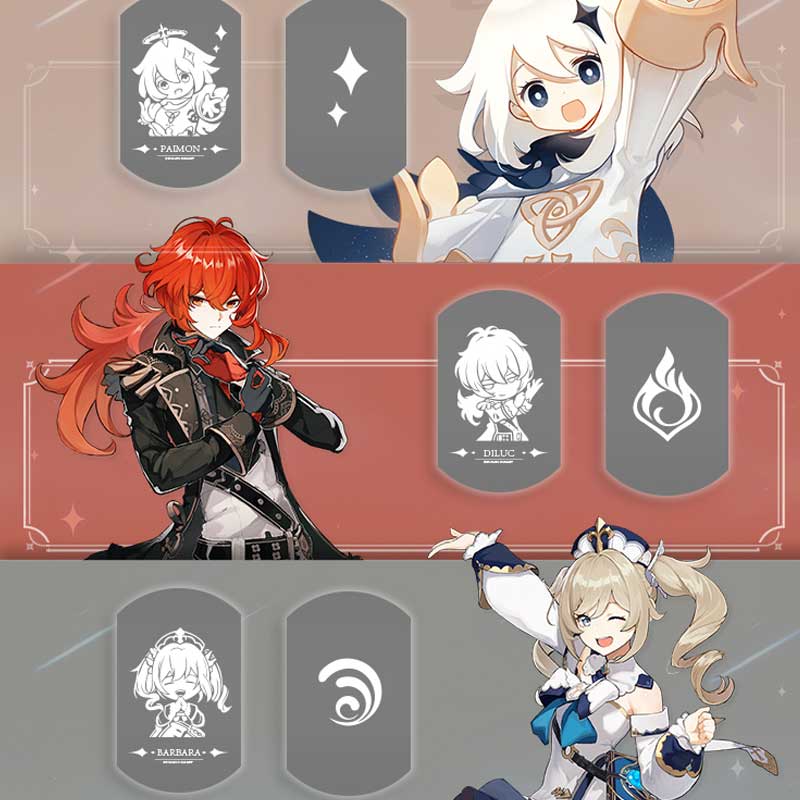 Genshin Impact Character Necklaces with Tag