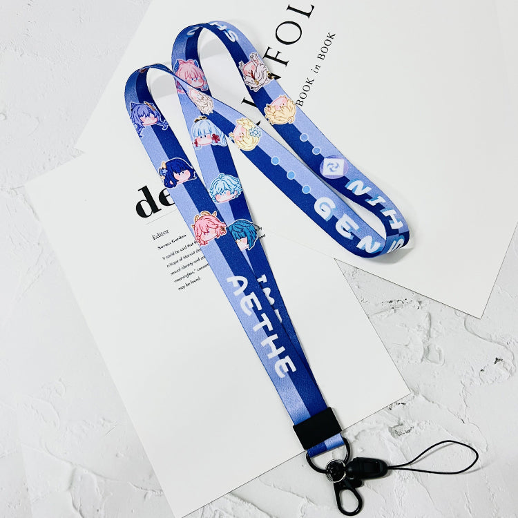 Genshin Impact Phone Lanyard Genshin Keychain Necklace Chibi Genshin Art (4)