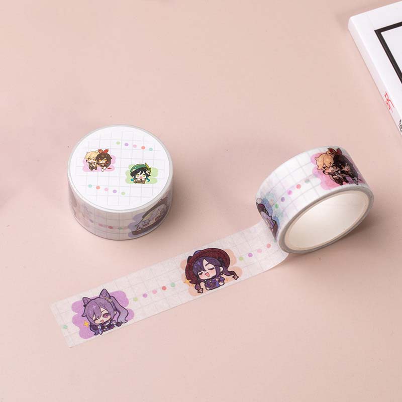 Genshin Impact Washi Tapes Cute Genshin Stationery Genshin Decorative Masking Tape (11)