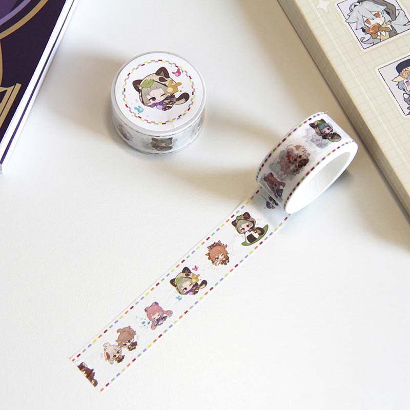 Genshin Impact Washi Tapes Cute Genshin Stationery Genshin Decorative Masking Tape (12)