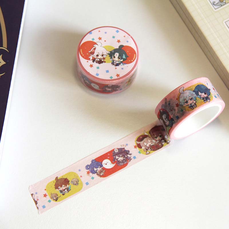Genshin Impact Washi Tapes Cute Genshin Stationery Genshin Decorative Masking Tape (13)