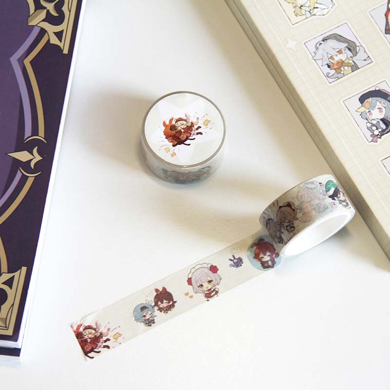 Genshin Impact Washi Tapes Cute Genshin Stationery Genshin Decorative Masking Tape (14)