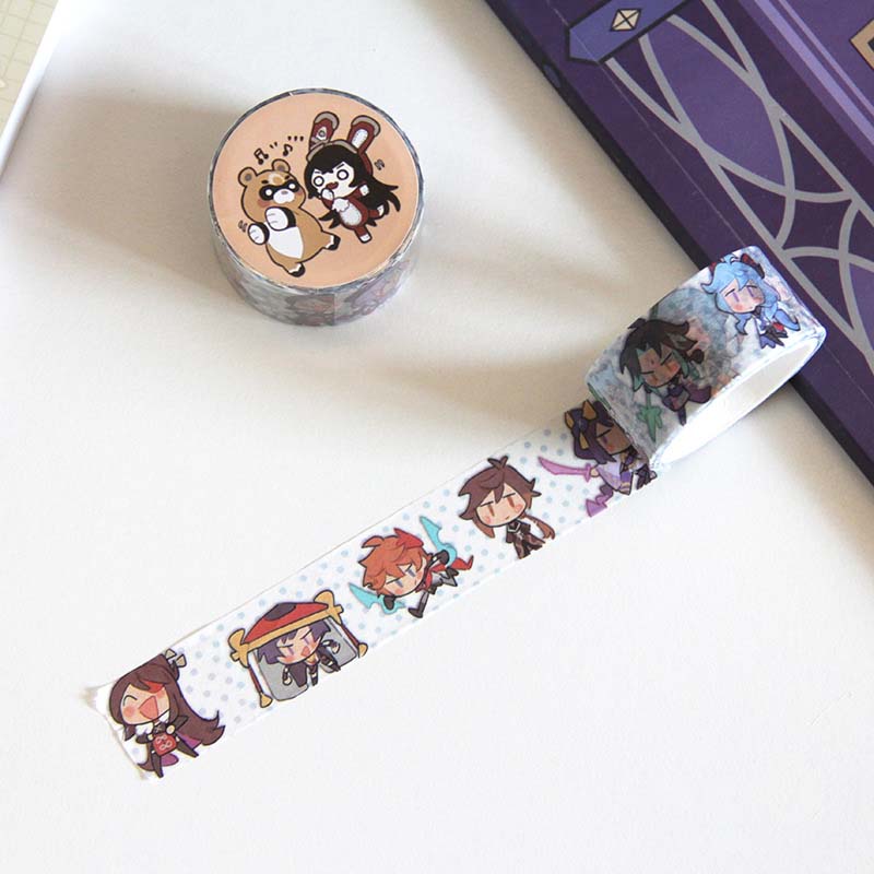 Genshin Impact Washi Tapes Cute Genshin Stationery Genshin Decorative Masking Tape (17)