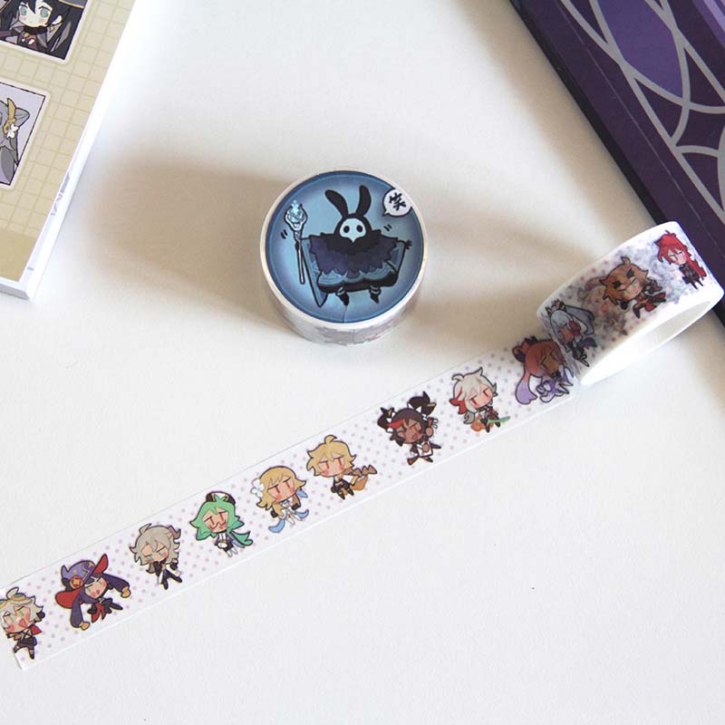 Genshin Impact Washi Tapes Cute Genshin Stationery Genshin Decorative Masking Tape (18)